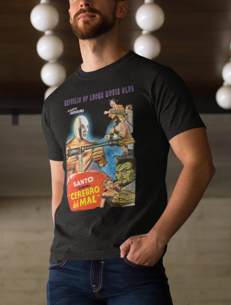 Lucha Movie Club: "SANTO VS CEREBRO DEL MAL" t-shirt
