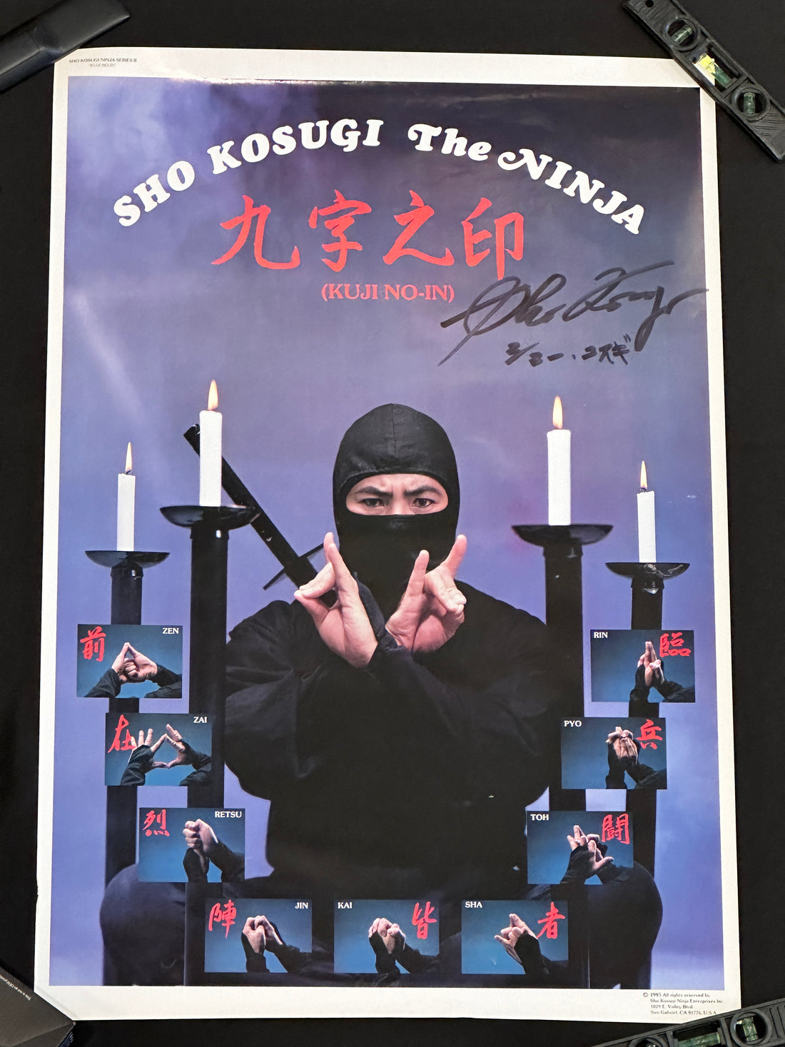 Sho Kosugi Autographed "Kuji No-In" poster.