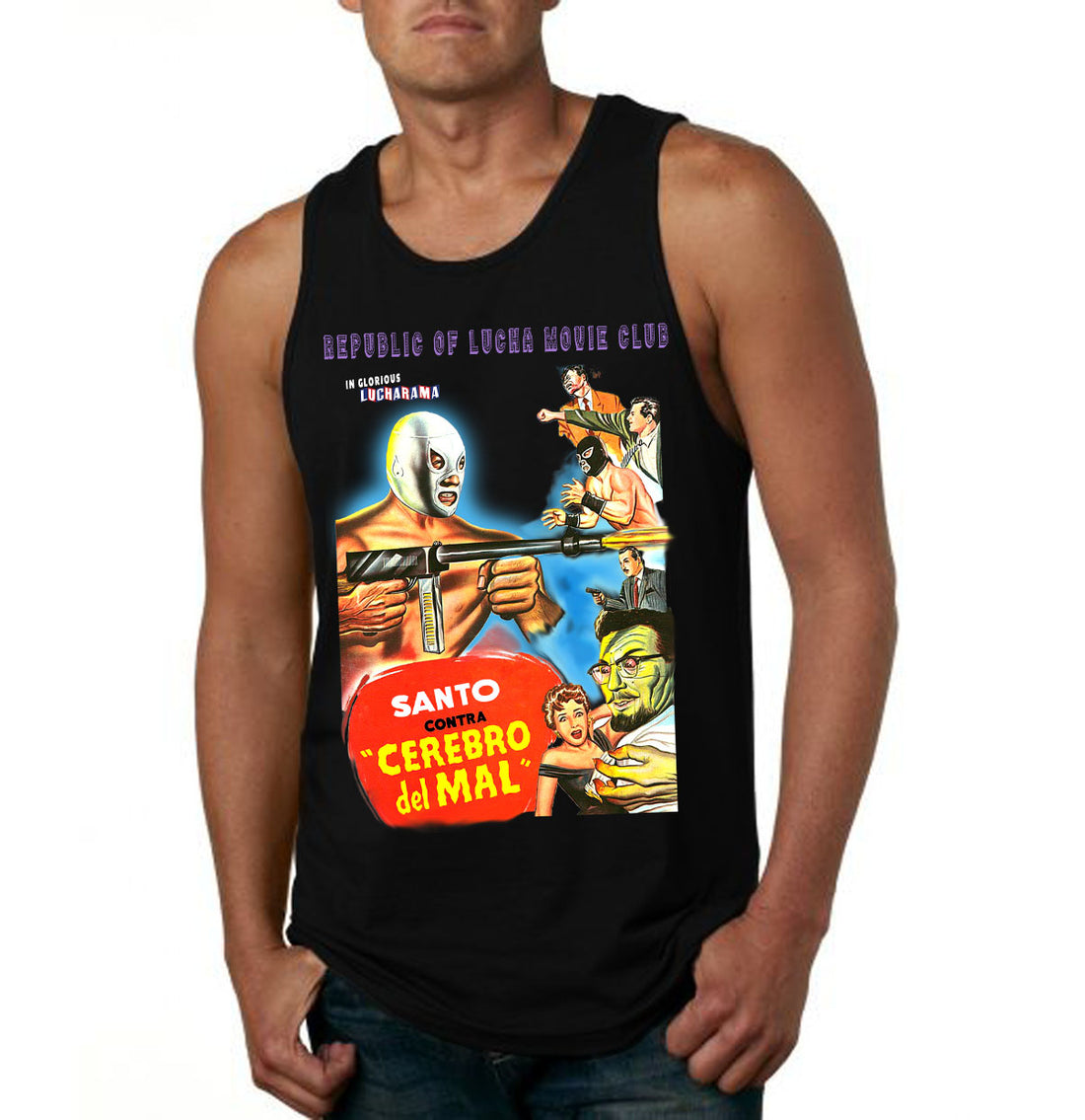 Lucha Movie Club: "SANTO VS CEREBRO DEL MAL" t-shirt