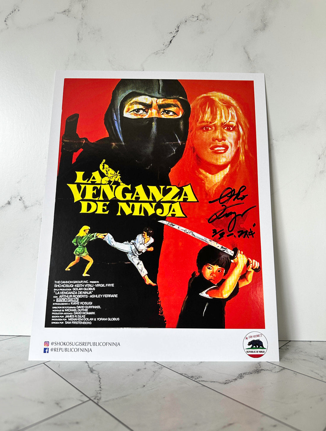 Sho Kosugi Autographed Venganza de Ninja 8.5 x 11 Poster