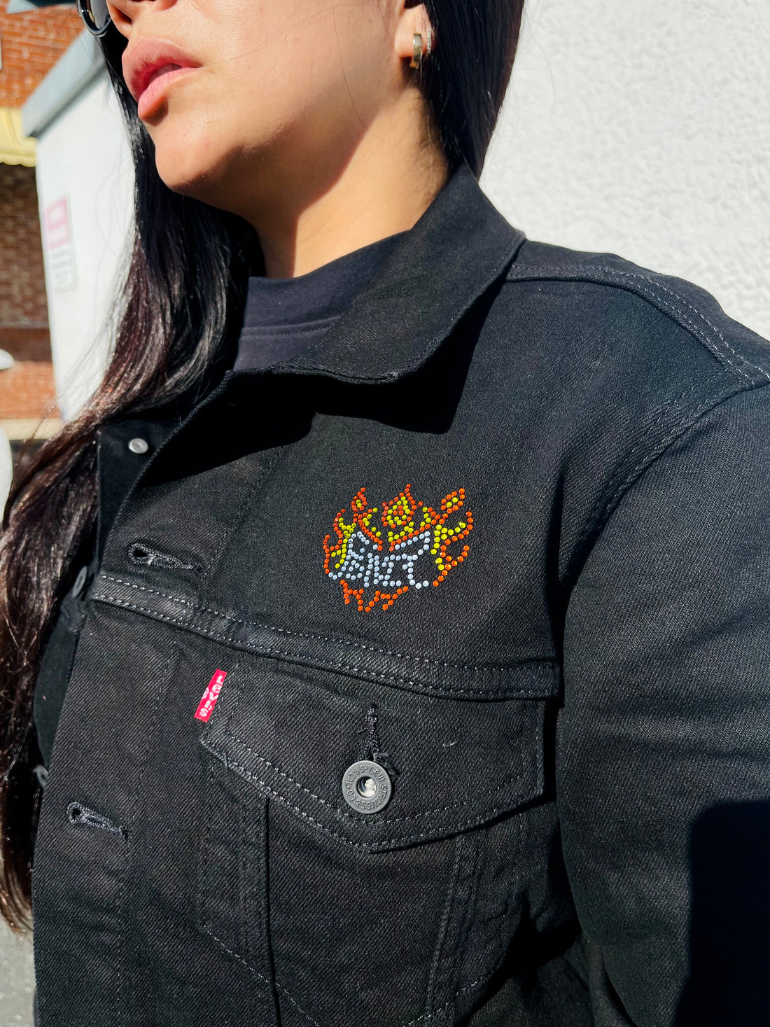 Rhinestone Levi's trucker denim jackets