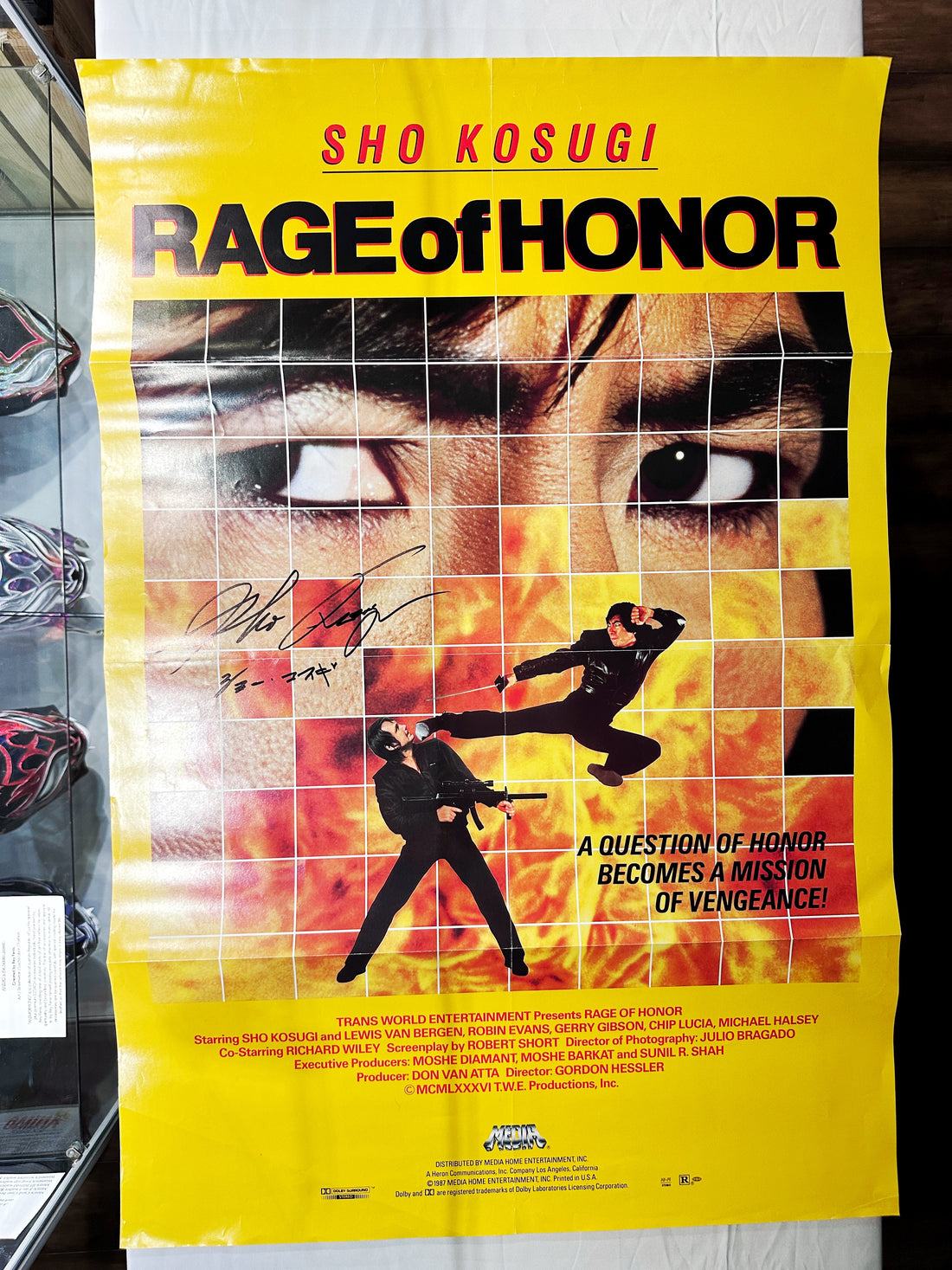 Sho Kosugi Autographed "RAGE OF HONOR" (1987) Original Theatrical poster.