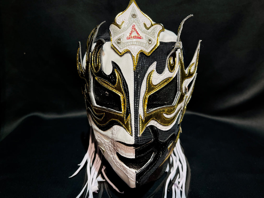 Rey Fenix - "BW Split" Entrance Worn Mask *AUTOGRAPHED*