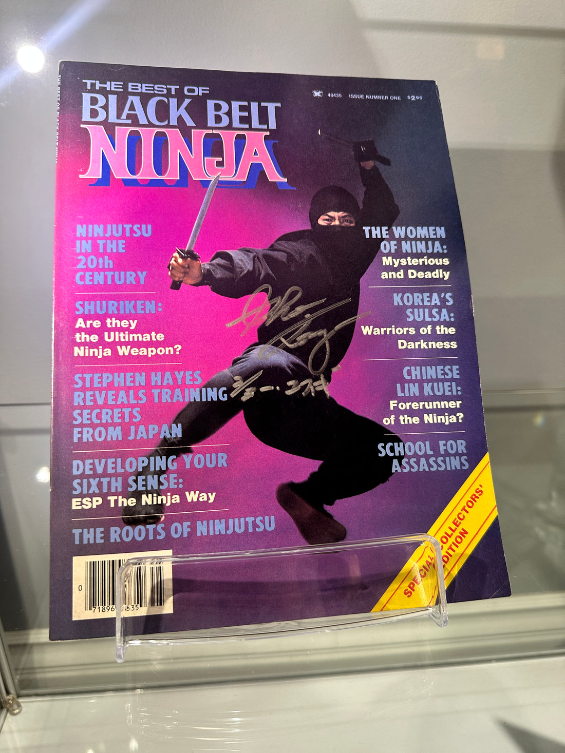 Sho Kosugi Autographed "THE BEST OF BLACK BELT NINJA" Issue #1 w/ Sho Kosugi centerfold.