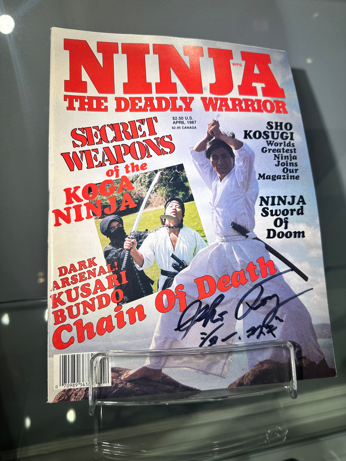 Sho Kosugi Autographed "Ninja the Deadly Warrior" April 1987 VG