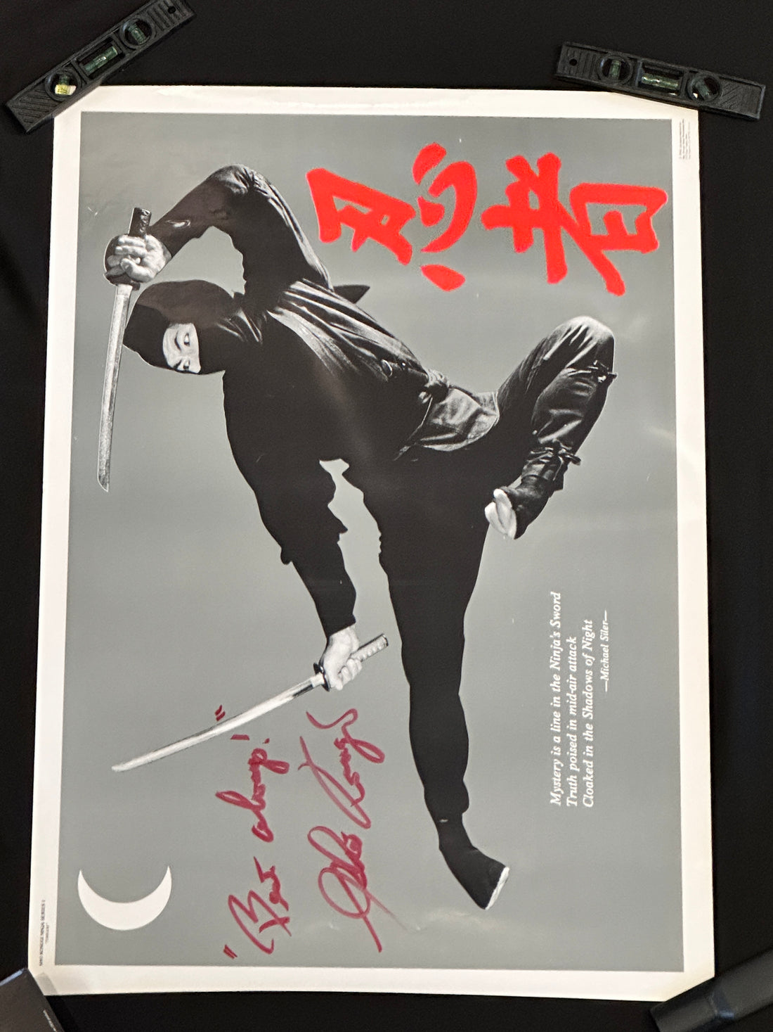 Sho Kosugi Autographed "Ninja Kick" poster.
