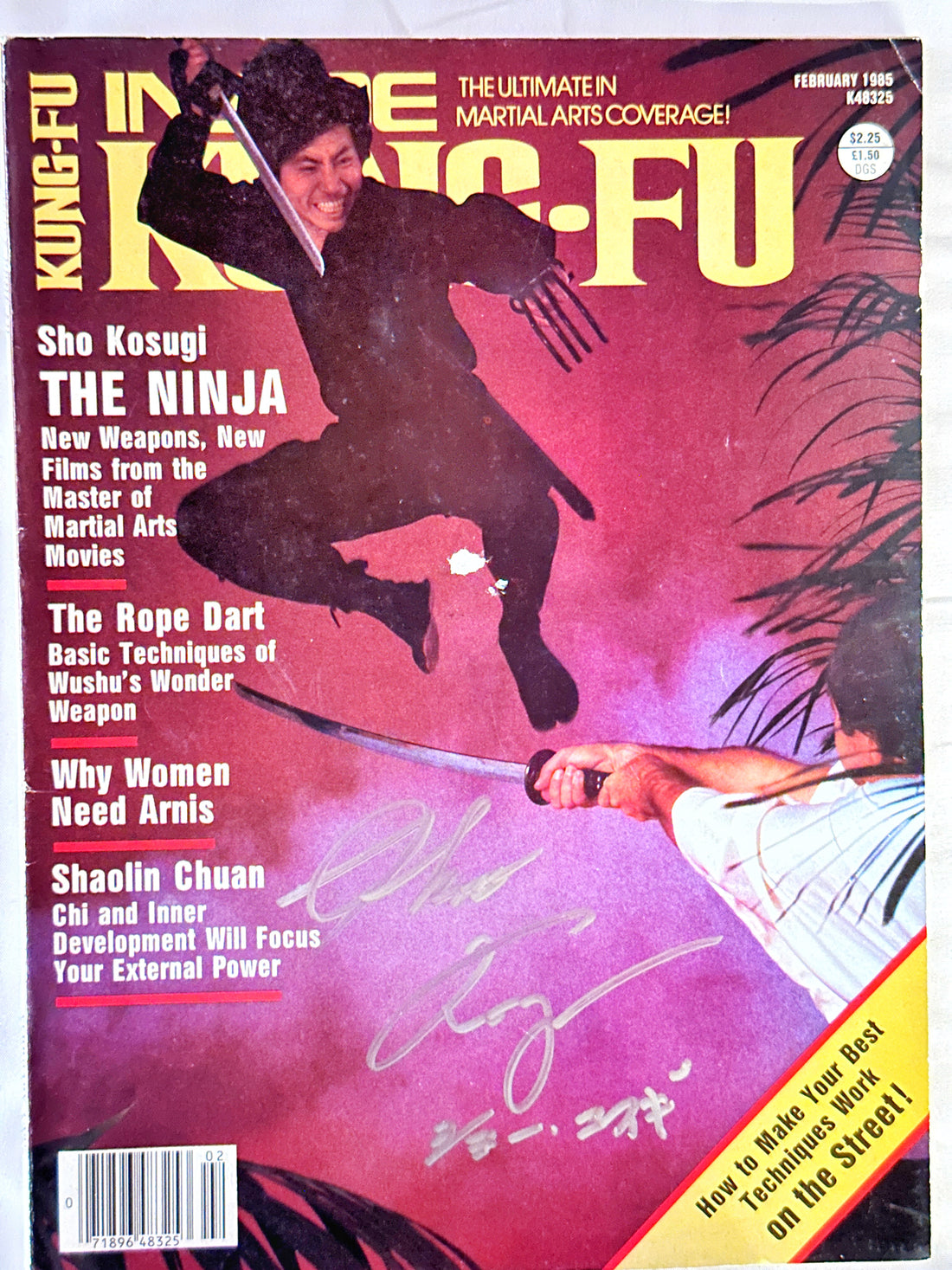 Sho Kosugi Autographed "INSIDE KUNG FU" February 1985