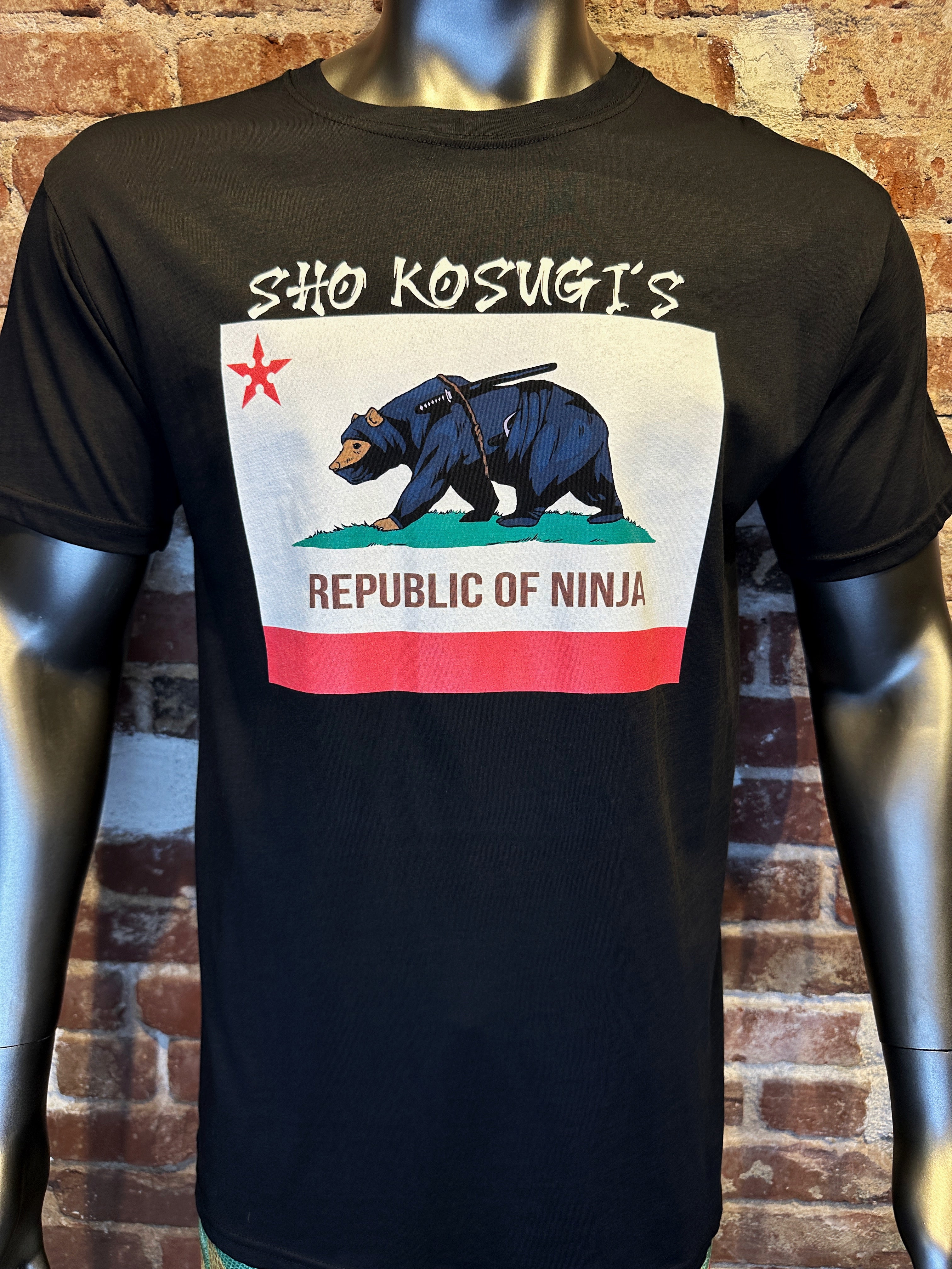 Sho Kosugi REPUBLIC OF NINJA Flag t-shirt