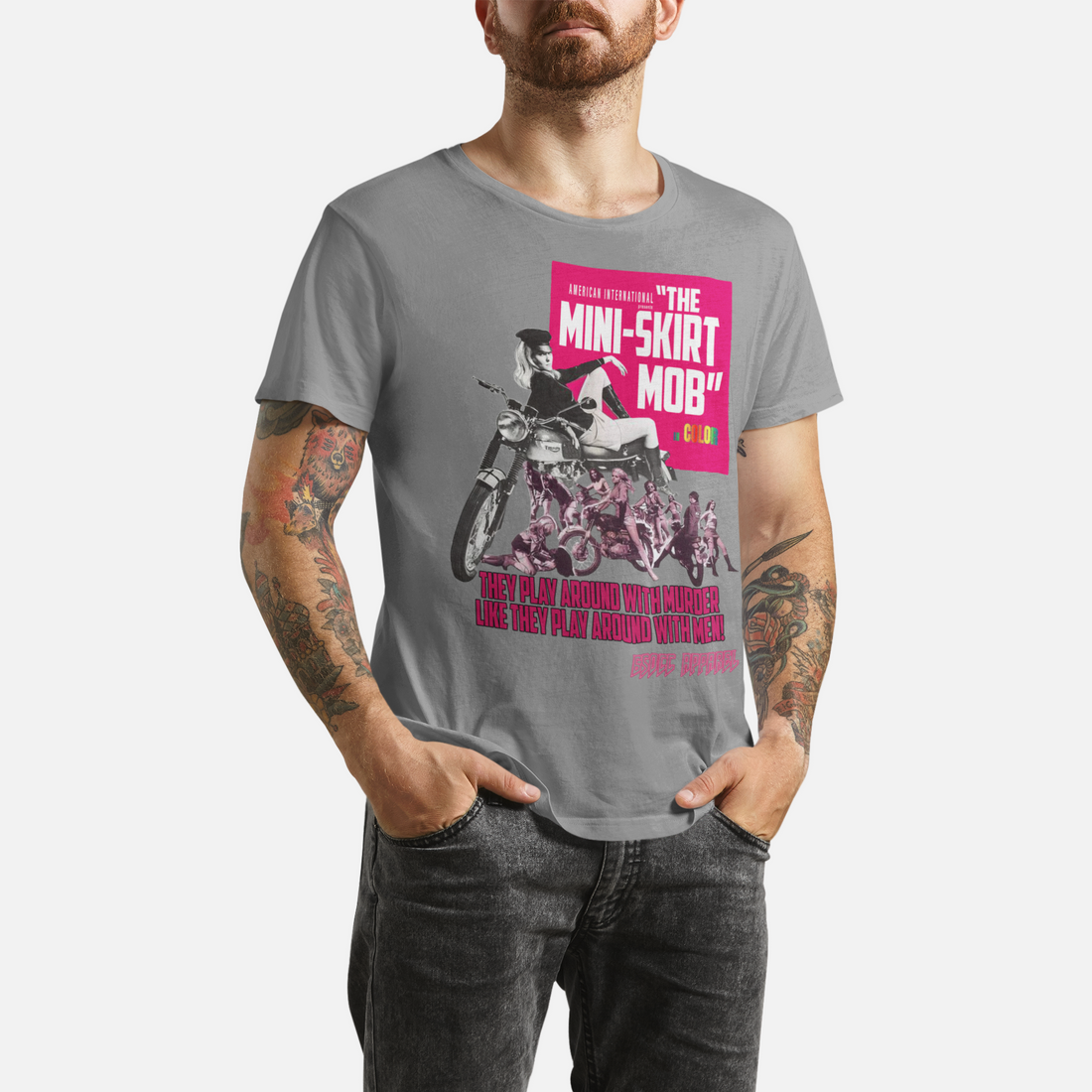 THE MINI SKIRT MOB Gray t-shirt