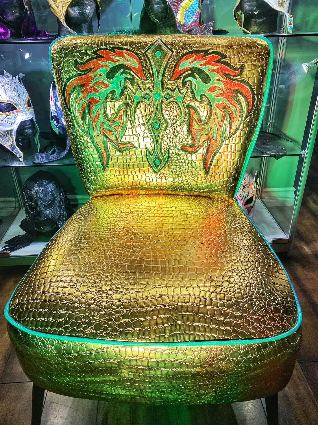 Custom Lucha Brothers chairs by Lori Herbst