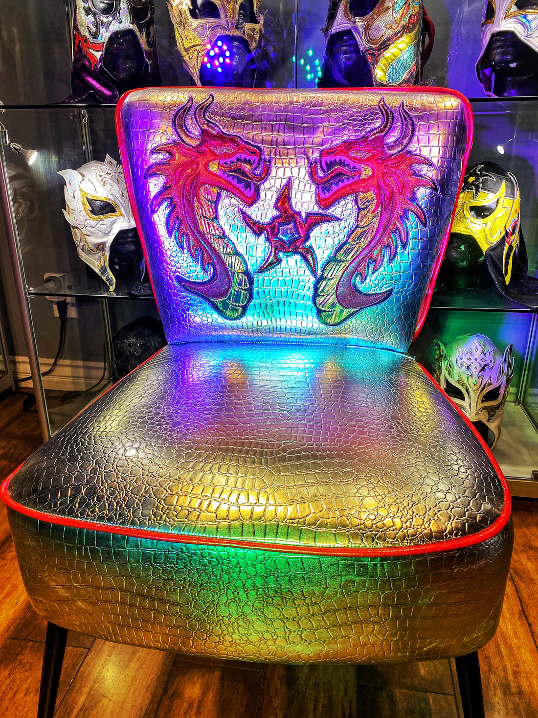 Custom Lucha Brothers chairs by Lori Herbst